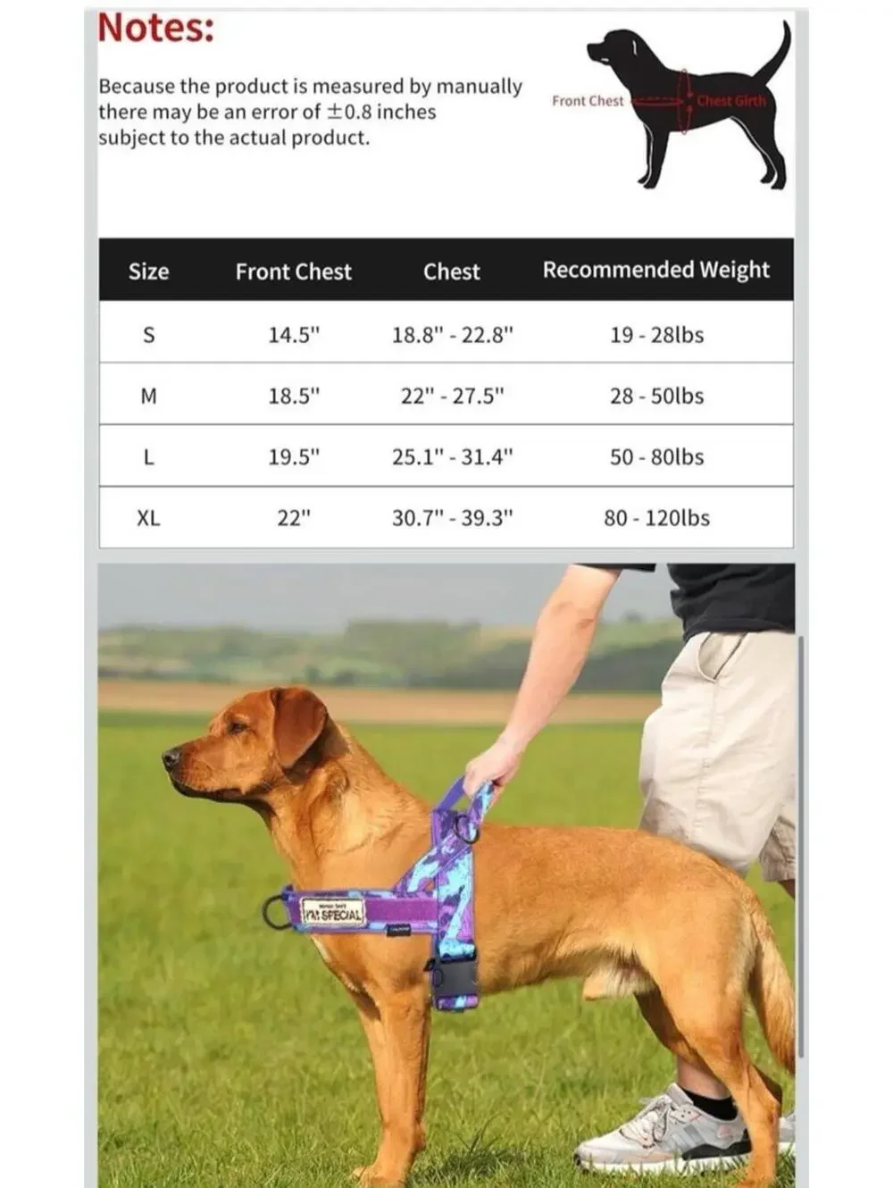 No Pull Dog Harness XL Purple Aqua Camo Heavy Duty Adjustable, Padded NEW
